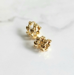 Argolinha Corações Clique Charm Banhada Ouro