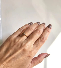 Anel Solitário Cristal 4mm Banhado a Ouro - comprar online