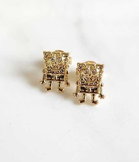 Brinco Bob Esponja Banhado a Ouro