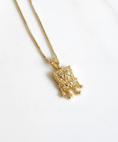 Colar Bob Esponja Banhado a Ouro