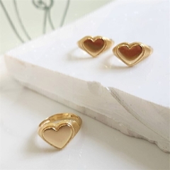 Imagem do Anel Coração Liso Banhado a Ouro