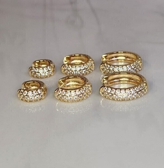 Argolinha Cravejada Zircônia Cristal Banhada a Ouro - Alisma Semijoias