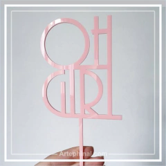 Topo de Bolo em Acrílico - OH GIRL