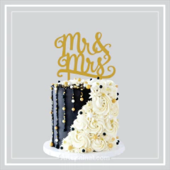 Topo de Bolo em Acrílico - Mr e Mrs