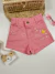 Shorts jeans coração - Rosa
