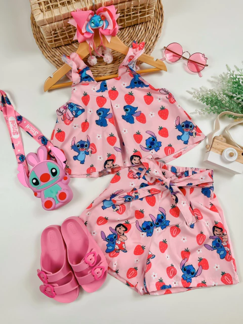 Conjunto Stitch Morango