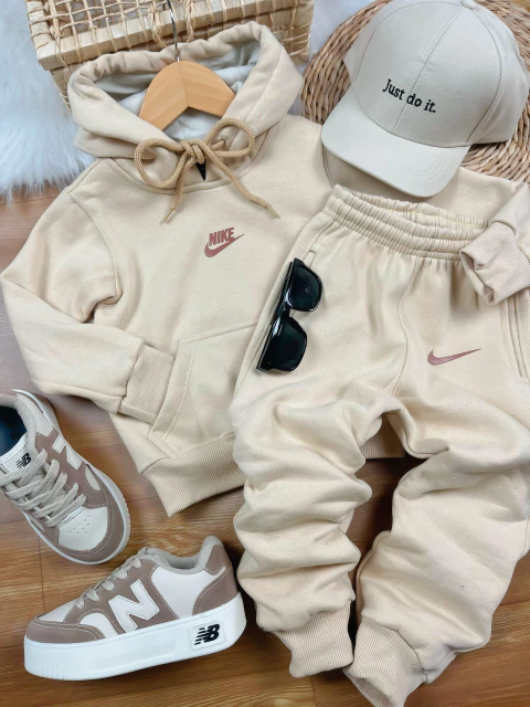 Conjunto moletom NK - Marrom