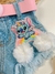 Shorts Stitch Arco íris na internet