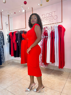 VESTIDO MIDI VAL - Vermelho - CLOSET PERFEITO 