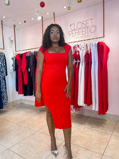 VESTIDO MIDI VAL - Vermelho - CLOSET PERFEITO 