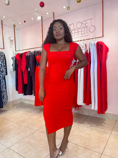 VESTIDO MIDI VAL - Vermelho - loja online