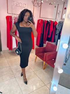VESTIDO MIDI VAL - Preto - CLOSET PERFEITO 