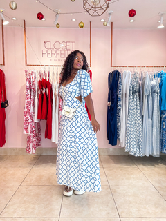 VESTIDO TRANCOSO - Azul com branco na internet