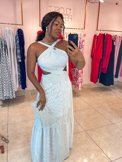 VESTIDO CLARICE - Risca de giz azul - loja online