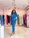 VESTIDO NÓ VIVI - Manga longa azul