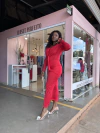 VESTIDO NÓ VIVI - Manga longa vermelho