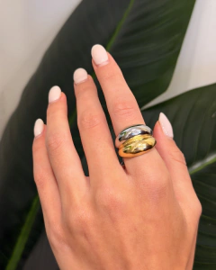 ANILLO ACERO DUO MIX COMBINADO - comprar online