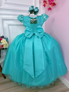Vestido Infantil Longo Dama de Honra Verde Casamento Renda na internet