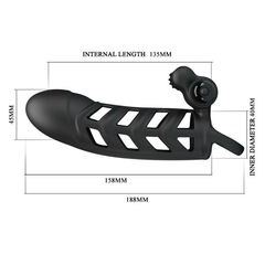 FUNDA EXTENSION SILICONA CON ANILLO VIBRADOR