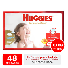 HUGGIES SUPREME CARE PACK AHORRO TALLE XXXG x48 UNIDADES