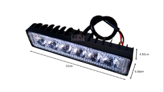 FARO HORIZONTAL DE 6 LED LUZ BLANCA Y AMBAR FIJA Y ESTROBO 2 PIEZAS - BEXT AUTOACCESORIOS