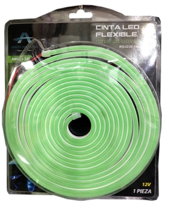 TIRA LED DE GEL COLOR VERDE 5 METROS