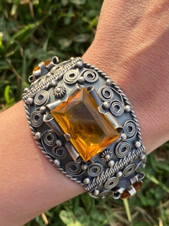 Pulsera de plata 900 con topacios amarillos - CATU Antiques