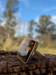 Anillo de plata 900 con ojo de tigre - comprar online
