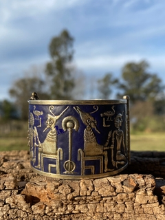 Pulsera de plata egipcia con esmalte