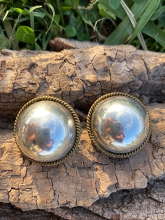 Aros clip de plata y bronce