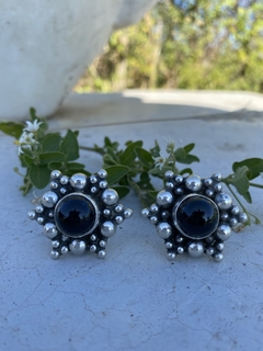 Aros con piedra Onix de plata Mexicana 925 - comprar online
