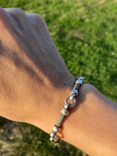 Pulsera plata 900 eslabón soga