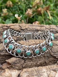 Pulsera de plata y turquesas