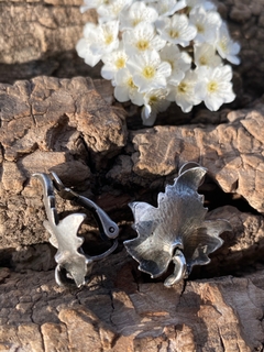 Aros clip de plata diseño hoja - comprar online