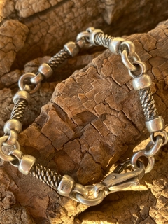 Pulsera plata 900 eslabón soga - comprar online