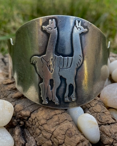 Pulsera/Brazalete plata peruana 925 diseño llamas