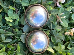 Aros clip de plata y bronce - comprar online