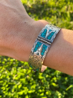 Pulsera de plata 925 con esmalte y turquesa en internet