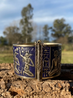 Pulsera de plata egipcia con esmalte - CATU Antiques