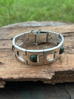 Pulsera de plata 900 y malaquita A Belgiorno