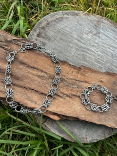 Conjunto de gargantilla y pulsera de plata 900