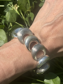 Pulsera plata 900 medialuna A. Belgiorno - comprar online