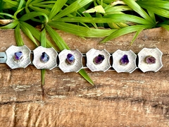 Pulsera de plata y amatistas - comprar online