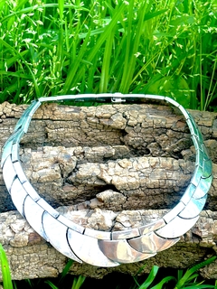 Antigua gargantilla de plata mexicana maciza - comprar online