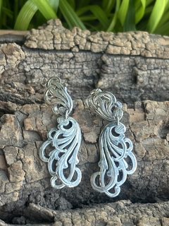 Antiguos aros clip de plata 925 con diseño