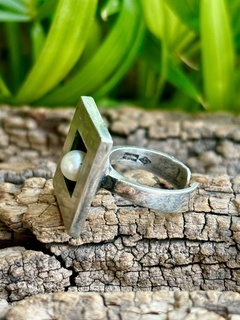 Antiguo anillo de plata y perla - comprar online