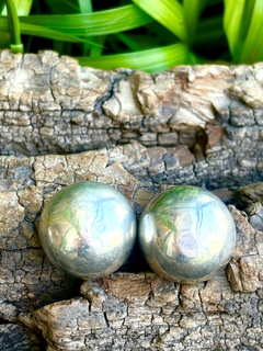 Antiguos aros de plata 900 media esfera A. Belgiorno