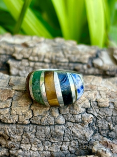 Anillo de plata Mexicana onix- lapislazuli