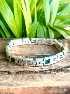 Pulsera de plata Mexicana 925 y malaquita