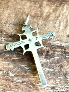 Antigua cadena y cruz A. Belgiorno plata 900 - CATU Antiques
